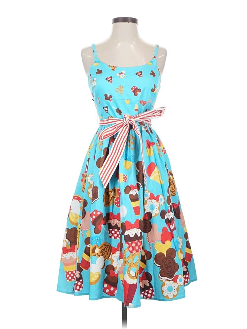 Disney Parks The Dress Shop Disney Snacks Dress Small NWOT Teal Fit & Flare